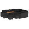 vidaXL Garden Sofa Set 13 pcs 9-Seater Black Poly Rattan
