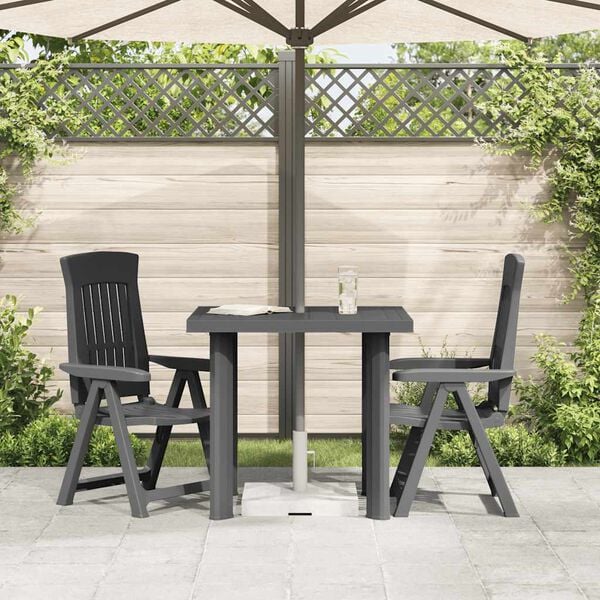 vidaXL Garden Table Anthracite 80x75x72 cm Plastic