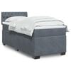 vidaXL Box Spring Bed with Mattress Dark Grey King Single Velvet