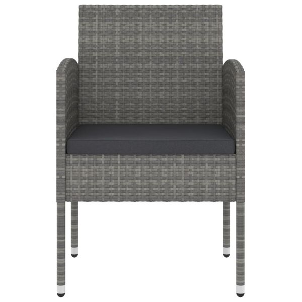 vidaXL 3 Piece Garden Dining Set Poly Rattan Anthracite