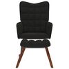 vidaXL Rocking Chair with Stool Black Velvet