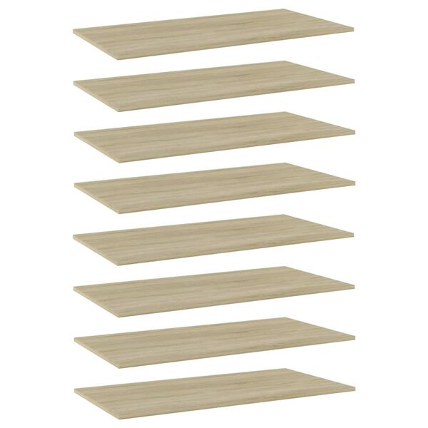 vidaXL Bookshelf Boards 8 pcs Sonoma Oak 80x30x1.5 cm Engineered Wood