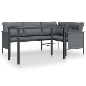 vidaXL 2 Piece Garden Dining Set Anthracite Steel
