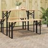vidaXL Beer Bench Legs Black Powder-Coated Steel