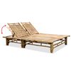 vidaXL 2-Person Sun Lounger Bamboo