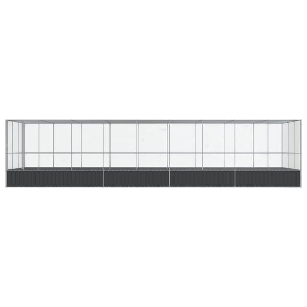 vidaXL Aviary with Extension Silver 932x307x212 cm Steel