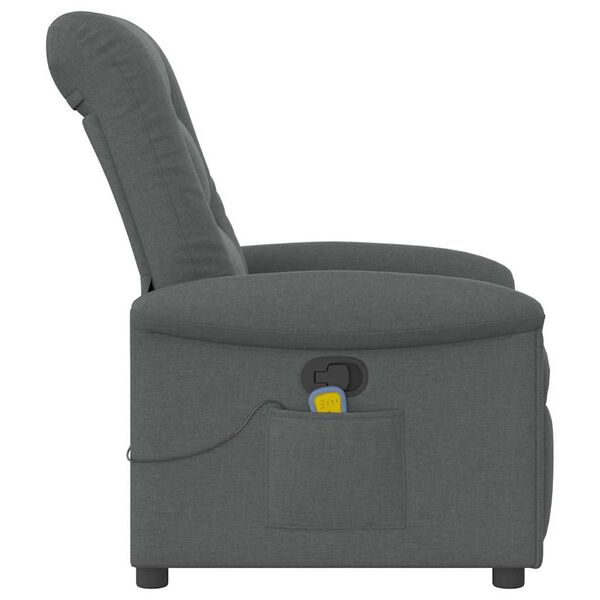 vidaXL Massage Recliner Chair Dark Grey Fabric