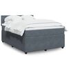 vidaXL Box Spring Bed with Mattress Dark Grey Queen Velvet
