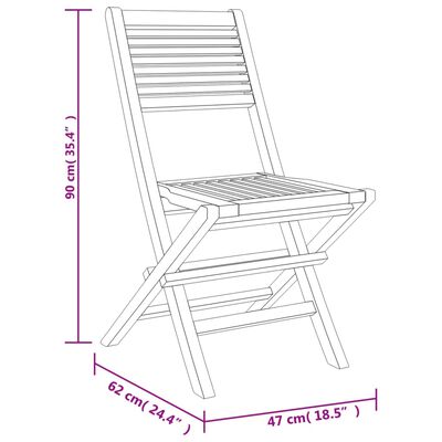vidaXL Folding Garden Chairs 4 pcs 47x62x90 cm Solid Wood Teak