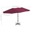 vidaXL Garden Parasol with Aluminium Pole 460x270 cm Bordeaux Red