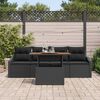 vidaXL Garden Sofa Set with Cushion 5 pcs Black Poly rattan