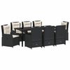 vidaXL Garden Dining Set 9 pcs Black Poly Rattan