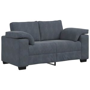 vidaXL Loveseat Sofa Dark Grey 160x77x82 cm Velvet