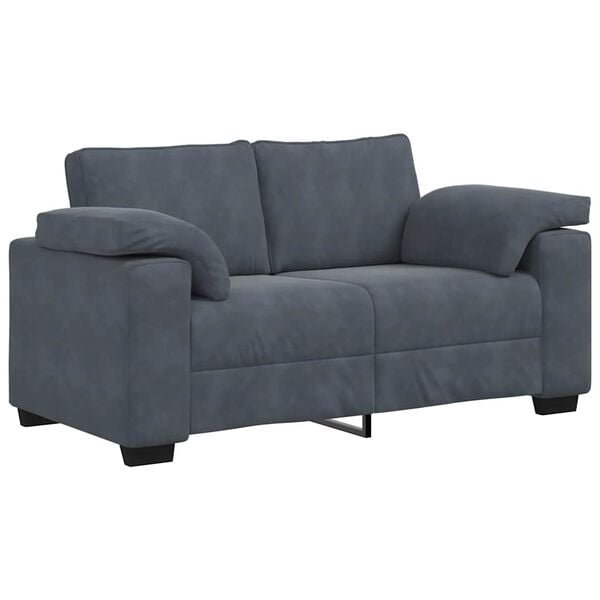 vidaXL Loveseat Sofa Dark Grey 160x77x82 cm Velvet