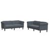 vidaXL 2 Piece Sofa Set Dark Grey Velvet