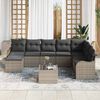 vidaXL Garden Sofa Set Grey Poly Rattan