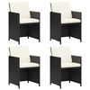 vidaXL Garden Chairs 4 pcs Poly Rattan Black