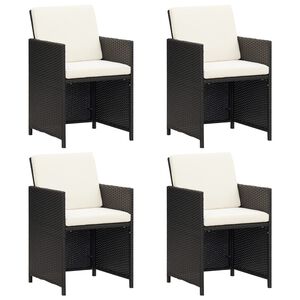 vidaXL Garden Chairs 4 pcs Poly Rattan Black