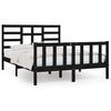vidaXL Bed Frame without Mattress Black 150x200 cm Solid Wood
