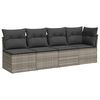 vidaXL 7 Piece Garden Sofa Set with Cushions Grey Poly Rattan