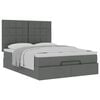 vidaXL Ottoman Bed with Mattress Dark Grey Double Fabric