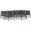 vidaXL 7 Piece Garden Lounge Set with Cushions Anthracite Poly Rattan