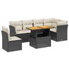 vidaXL 7 Piece Garden Sofa Set with Cushions Black Poly Rattan