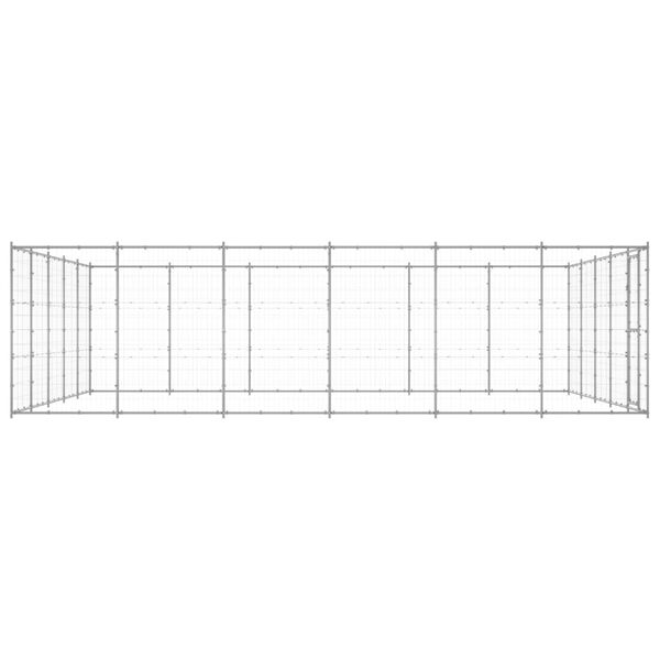 vidaXL Outdoor Dog Kennel Galvanised Steel 36.3 m²