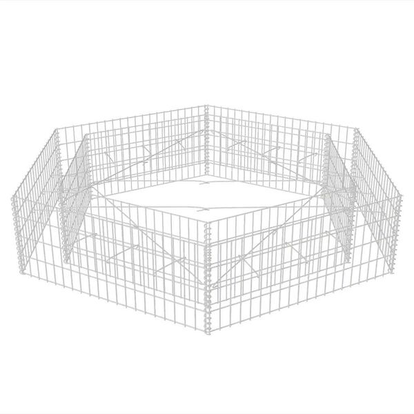 vidaXL Hexagonal Gabion Raised Bed 200x173x40 cm