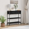 vidaXL Console Table Black Oak 72.5 x 25 x 75 cm Engineered Wood
