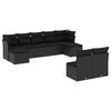 vidaXL 9 Piece Garden Sofa Set with Cushions Black Poly Rattan
