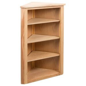 vidaXL Corner Shelf | Brown | Solid oak and MDF with oak veneer | 59x36x100 cm