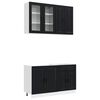 vidaXL Kitchen Unit PORTO 4 pcs Black Engineered Wood