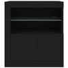 vidaXL Sideboard with LED Lights Black 60.5x37x67 cm