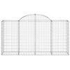 vidaXL Arched Gabion Baskets 7 pcs 200x50x100/120 cm Galvanised Iron