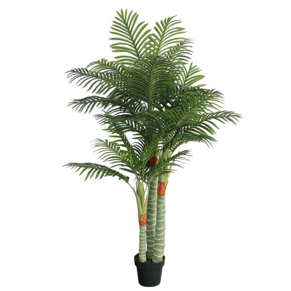 vidaXL Artificial Palm Tree with 3 Trunks Green 180 cm PP