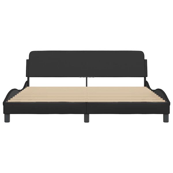 vidaXL Bed Frame "Dover" Black 180x200 cm King Faux Leather