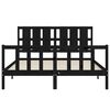 vidaXL Bed Frame without Mattress Black King Size Solid Wood Pine