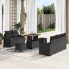 vidaXL Garden Sofa Set with Cushion with Storage 8 pcs Black