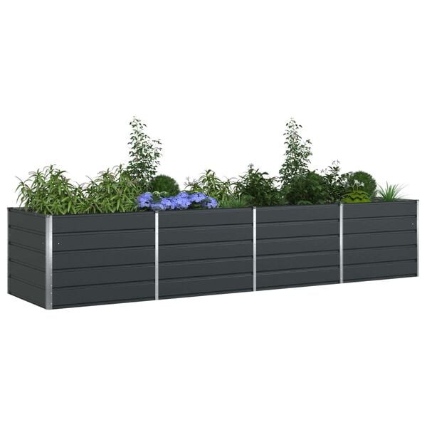 vidaXL Planter Anthracite 385 x 100 x 75 cm Galvanised Steel