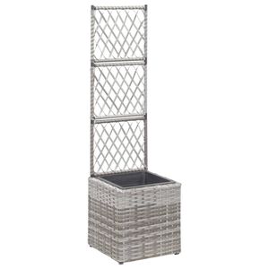 vidaXL Raised Bed | Grey | Poly rattan, plastic | 30cm | Planters | Raised Bed