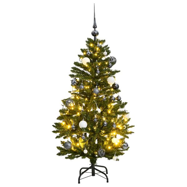 vidaXL Artificial Hinged Christmas Tree 150 LEDs & Ball Set 150 cm