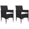 vidaXL 3 Piece Garden Dining Set Black
