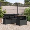 vidaXL Garden Sofa Set with Storage 5 pcs Black Poly rattan