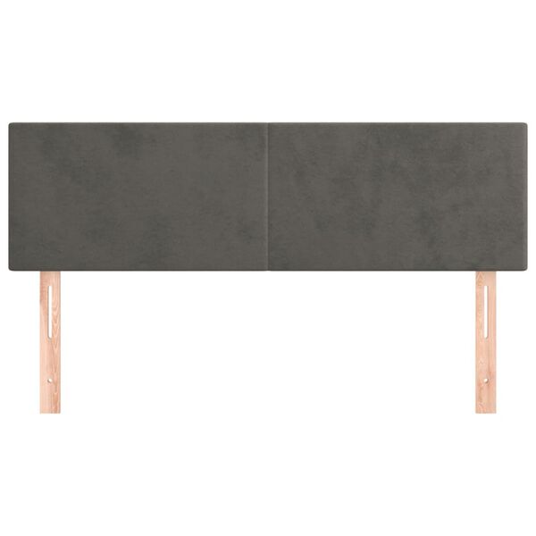 vidaXL Headboards 2 pcs Dark Grey 72x5x78/88 cm Velvet