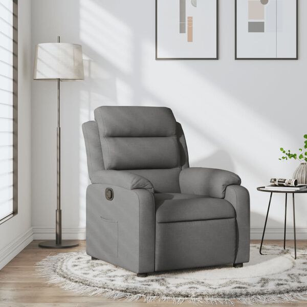 vidaXL Recliner Chair Dark Grey Fabric