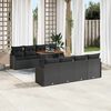 vidaXL Garden Sofa Set with Cushion Manual 7 pcs Black
