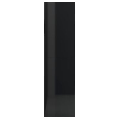vidaXL Book Cabinet/Room Divider High Gloss Black 155x24x160 cm Engineered Wood