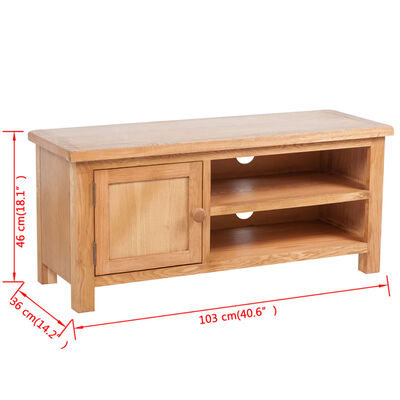 vidaXL TV Cabinet 103x36x46 cm Solid Oak Wood