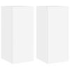 vidaXL TV Wall Cabinets with LED Lights 2 pcs White 30,5x35x70 cm